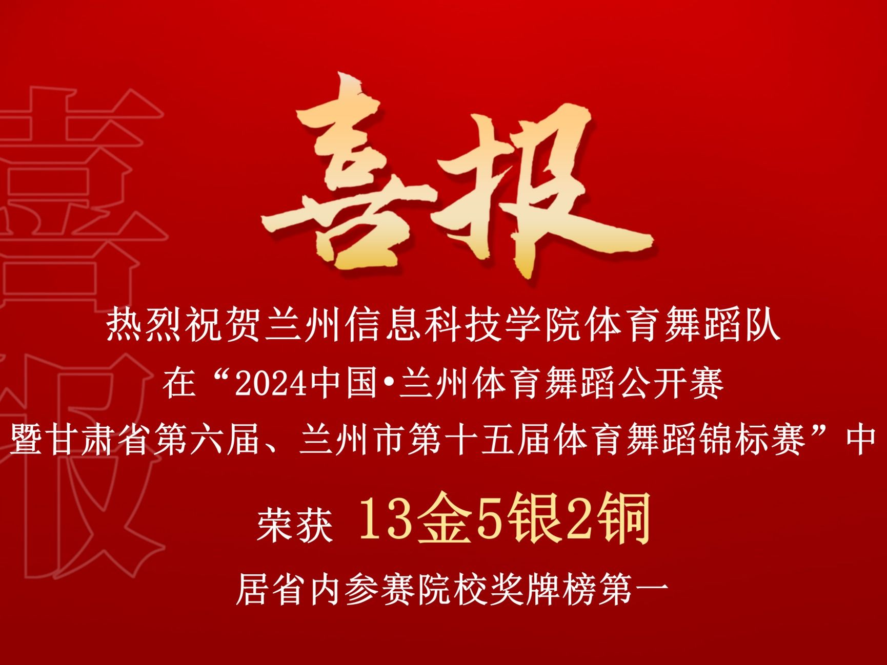 兰州信息科技学院体育舞蹈队在“2024中国•兰州体育舞蹈公开赛暨甘肃省第六届、兰州市第十五...